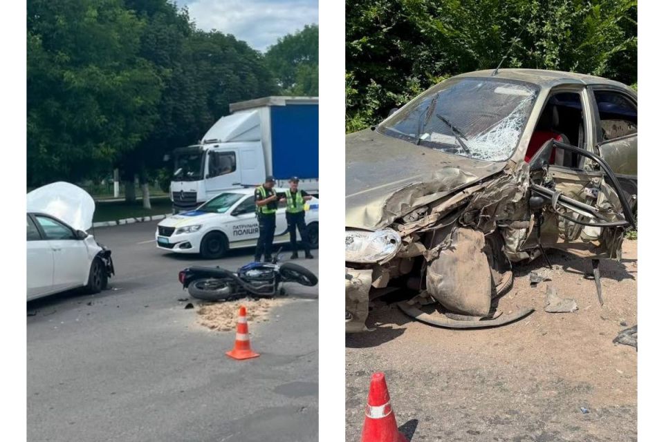 Мотоцикліст опинився в лікарні після зіткнення з Toyota
